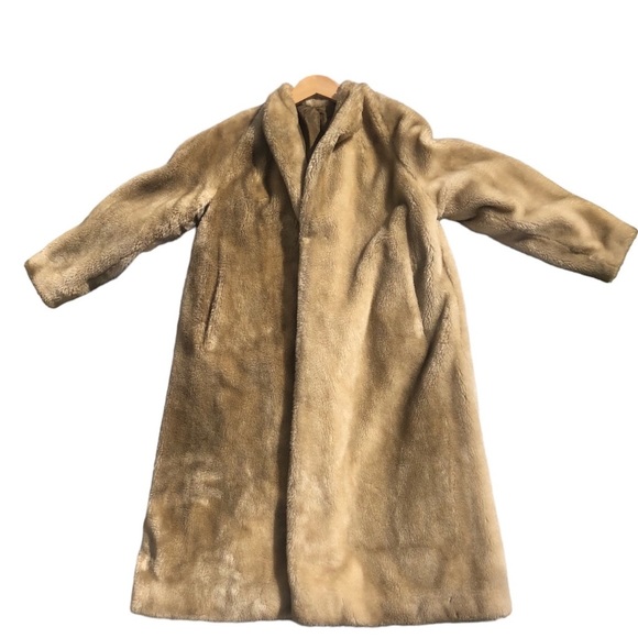 Borgana Jackets & Blazers - Borgana Vintage Faux Fur Beige Long Cozy Winter Jacket Size L